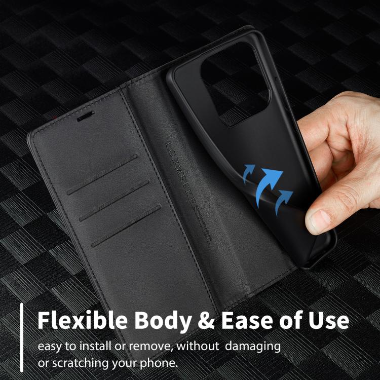 For Redmi Note 14 4G EU 164.84mm LC.IMEEKE Carbon Fiber Leather Phone Case