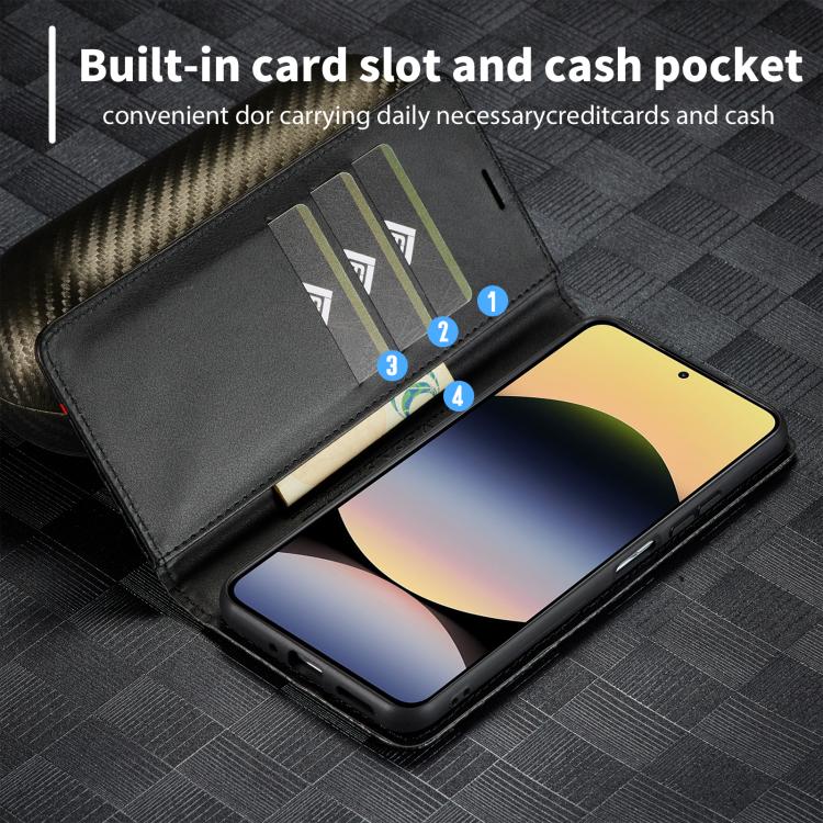 For Redmi Note 14 5G Global LC.IMEEKE Carbon Fiber Leather Phone Case