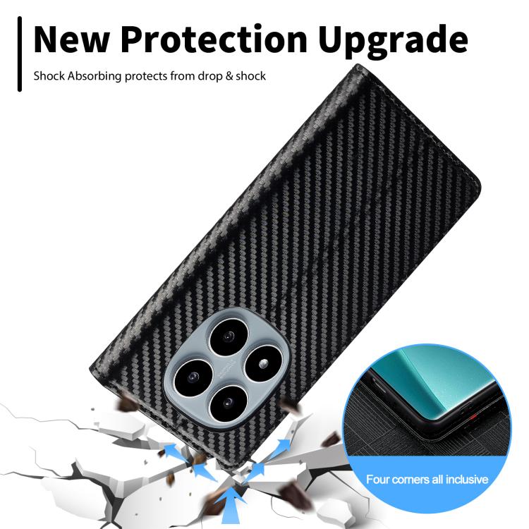 For Redmi Note 14 Pro 4G LC.IMEEKE Carbon Fiber Leather Phone Case
