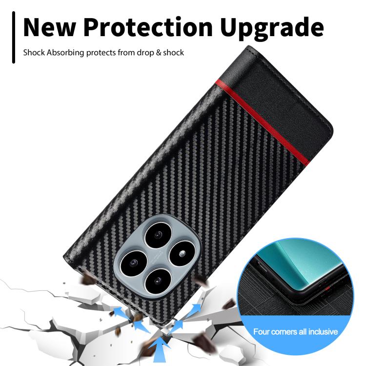 For Redmi Note 14 Pro 4G LC.IMEEKE Carbon Fiber Leather Phone Case