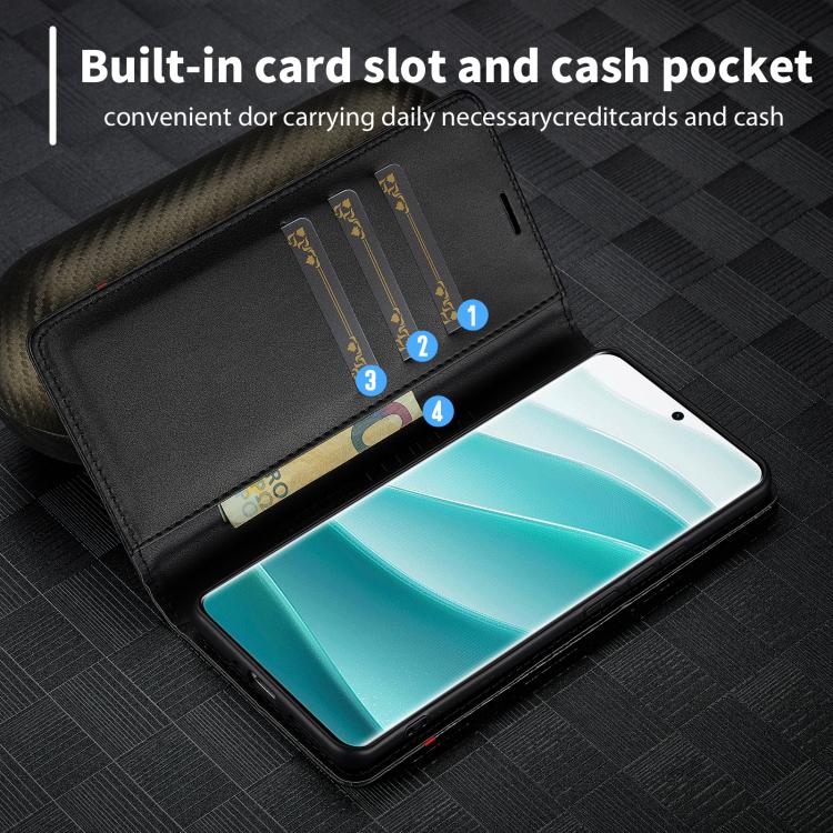 For Redmi Note 15 4G / 5G Global 164mm LC.IMEEKE Carbon Fiber Leather Phone Case