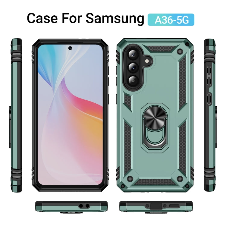 For Samsung Galaxy A36 5G Shockproof TPU + PC Phone Case with Holder