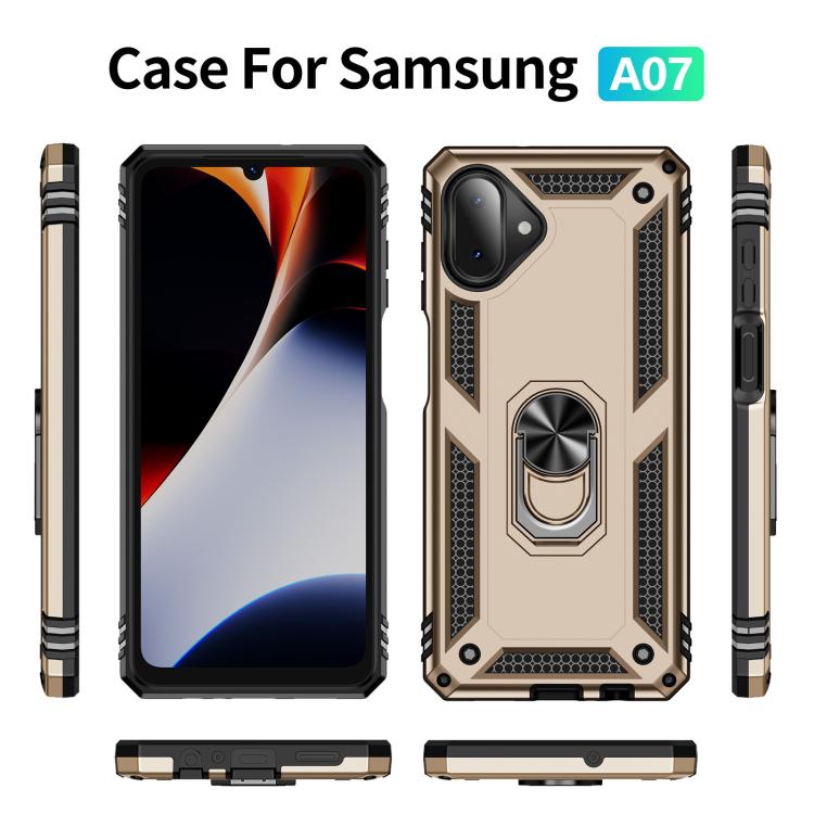 For Samsung Galaxy A07 4G Shockproof TPU + PC Phone Case with Holder