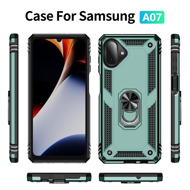 For Samsung Galaxy A07 4G Shockproof TPU + PC Phone Case with Holder