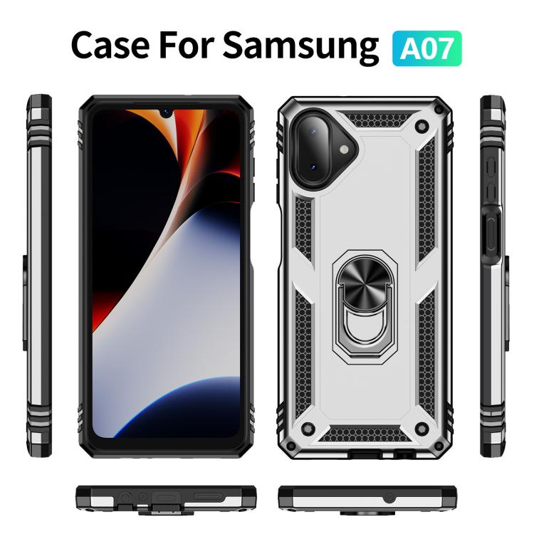 For Samsung Galaxy A07 4G Shockproof TPU + PC Phone Case with Holder