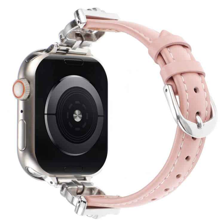 For Apple Watch 42mm / 41mm / 40mm / 38mm Leopard Head Genuine Leather Watch Band
