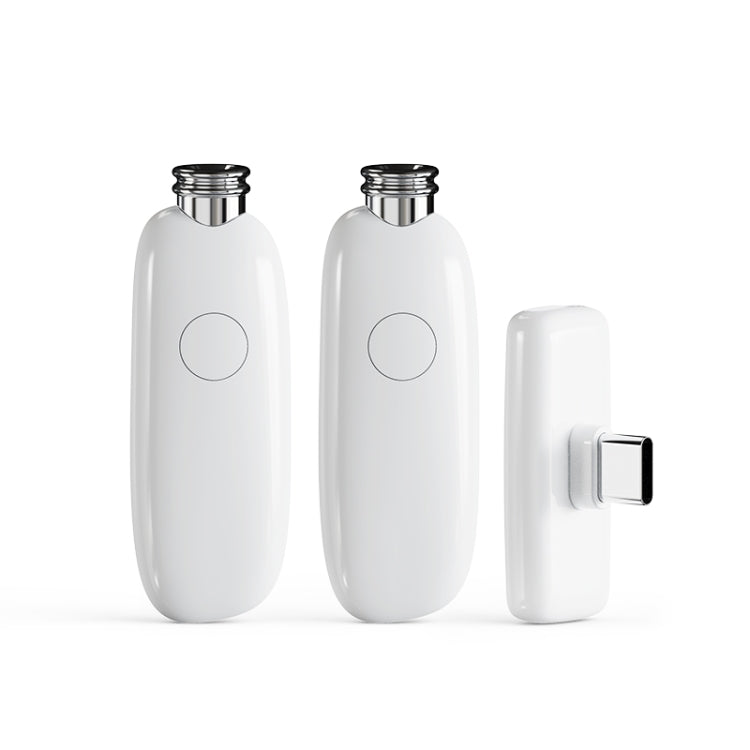 FUNSNAP M2 1 TX + 2 RX Digital Noise Reduction Wireless Microphone Mic Tok, Version:Type-C - White