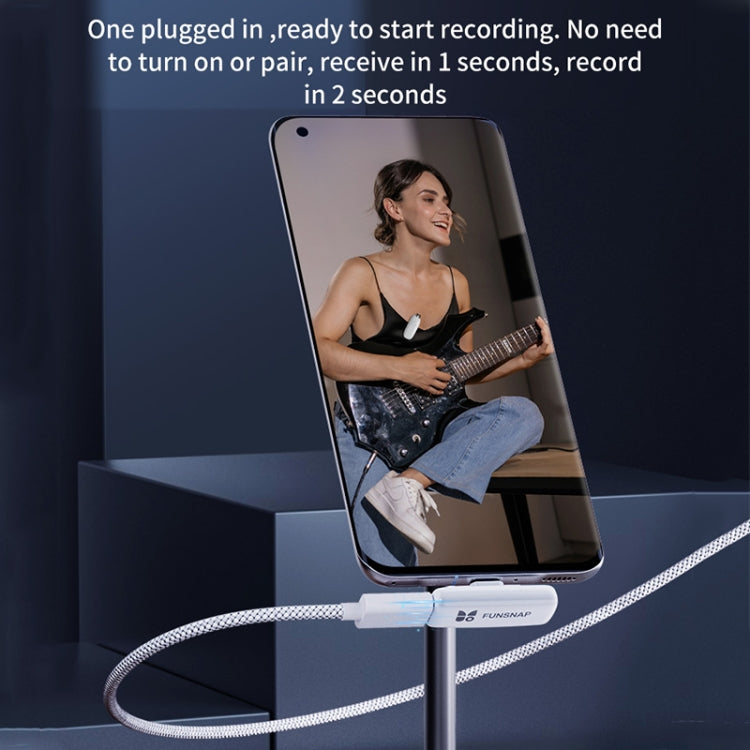 FUNSNAP M2 1 TX + 2 RX Digital Noise Reduction Wireless Microphone Mic Tok, Version:8 Pin - White