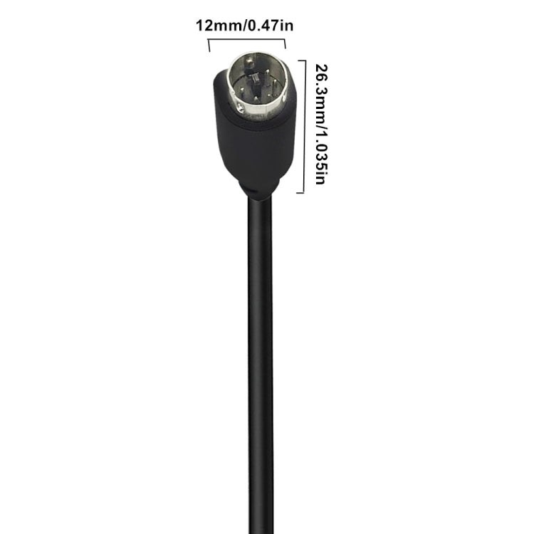 Mini DIN 5 Pin Core Audio / Video Cable, Length:0.5m