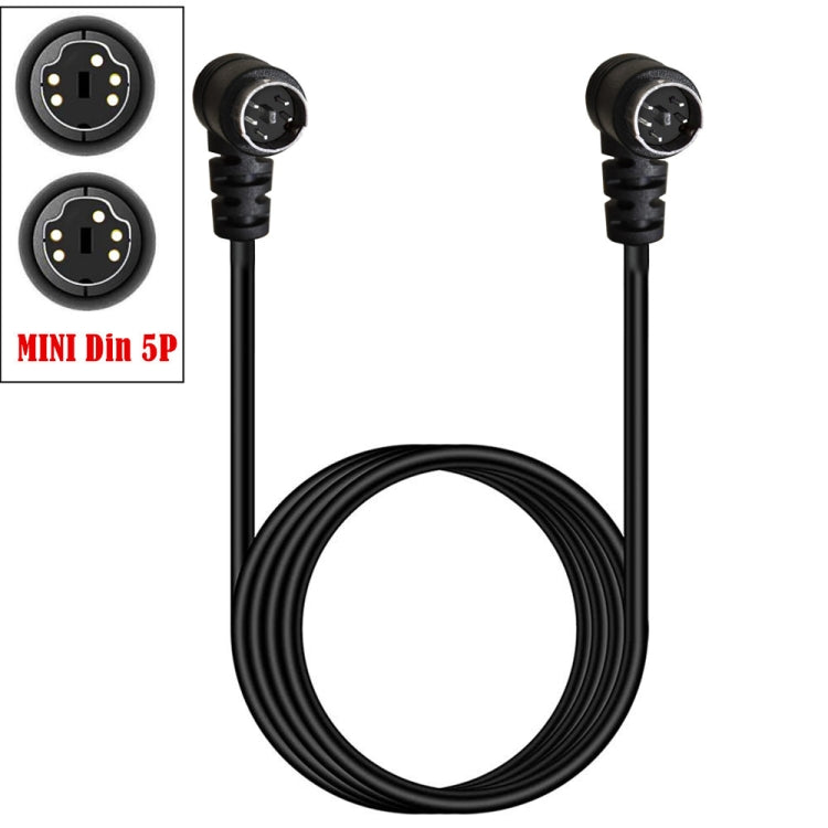 Mini DIN 5 Pin Core Audio / Video Cable, Length:3m