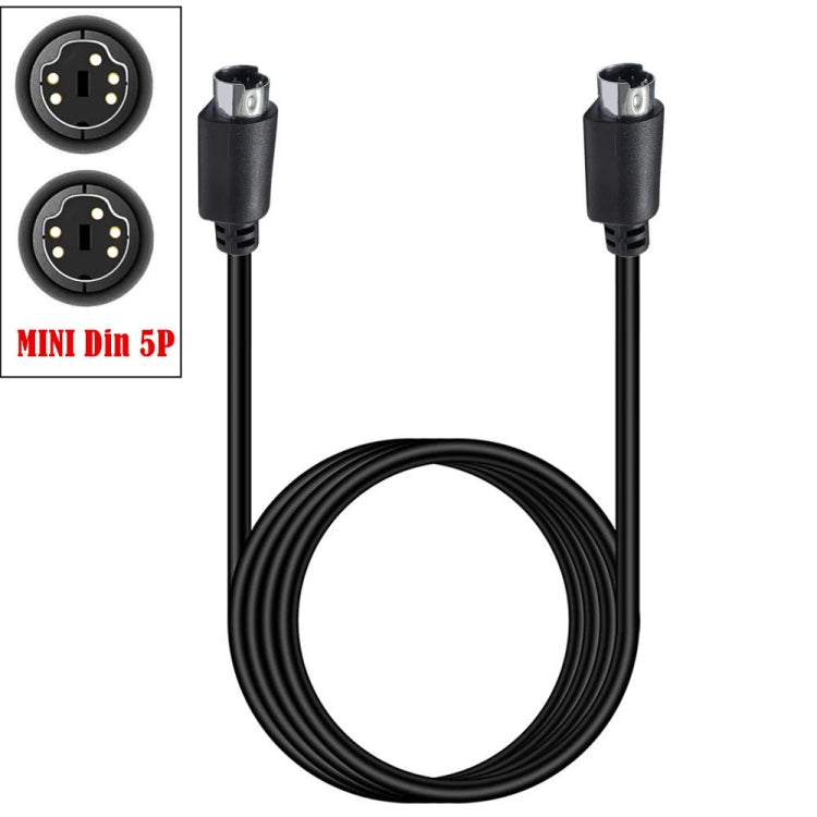 Mini DIN 5 Pin Core Audio / Video Cable, Length:3m