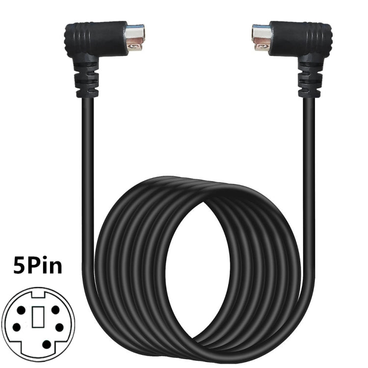 Mini DIN 5 Pin Core Audio / Video Cable, Length:3m