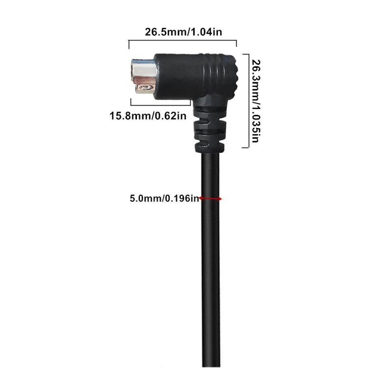 Mini DIN 5 Pin Core Audio / Video Cable, Length:3m
