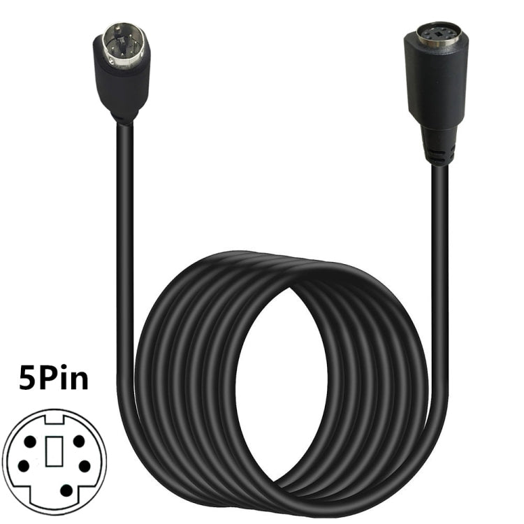 Mini DIN 5 Pin Core Audio / Video Cable, Length:3m