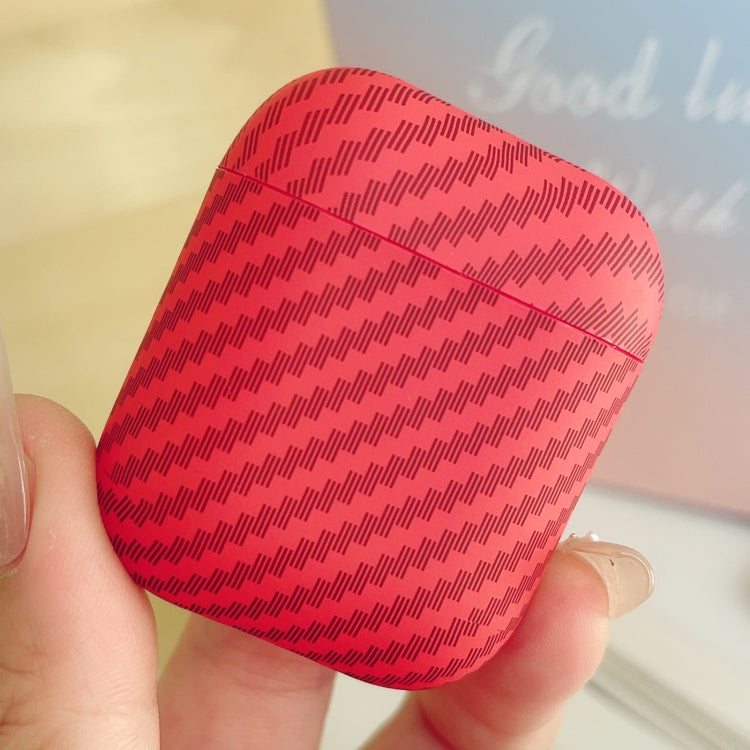 For AirPods 1 / 2 Carbon Fiber TPU Frosted Earphone Protective Case
