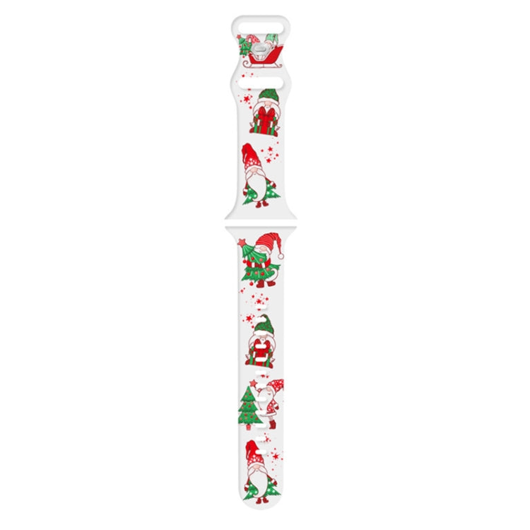 For Apple Watch 46mm / 49mm / 45mm / 44mm Christmas Pattern Silicone Watch Band