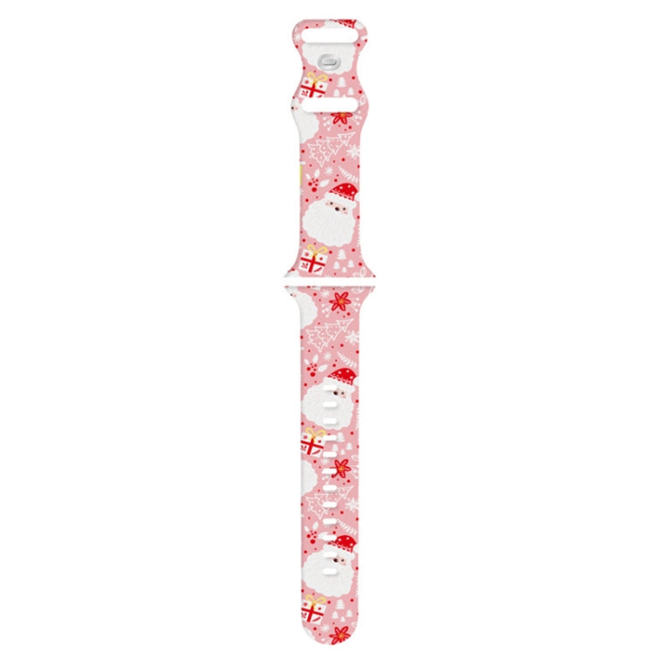 For Apple Watch 46mm / 49mm / 45mm / 44mm Christmas Pattern Silicone Watch Band