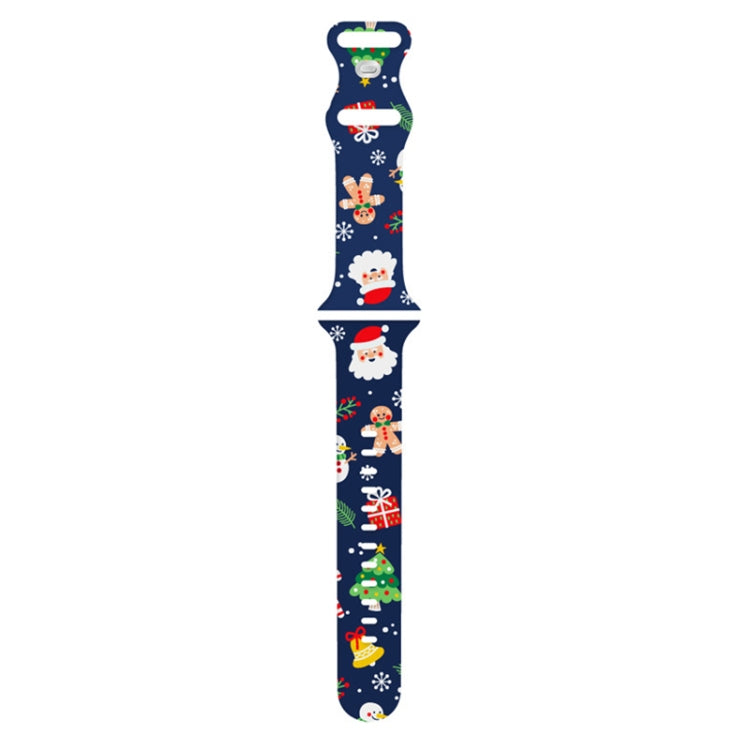 For Apple Watch 46mm / 49mm / 45mm / 44mm Christmas Pattern Silicone Watch Band