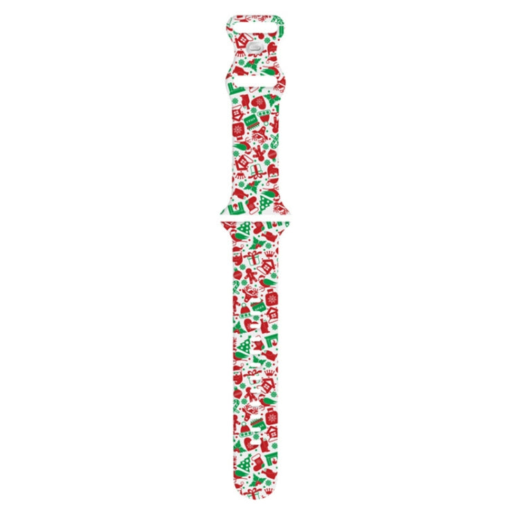 For Apple Watch 46mm / 49mm / 45mm / 44mm Christmas Pattern Silicone Watch Band