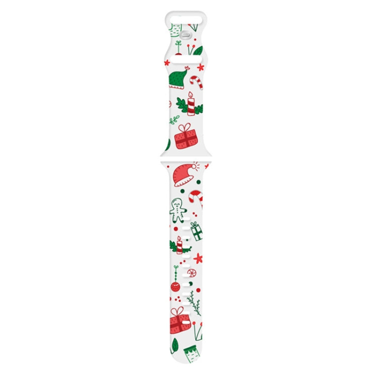 For Apple Watch 46mm / 49mm / 45mm / 44mm Christmas Pattern Silicone Watch Band