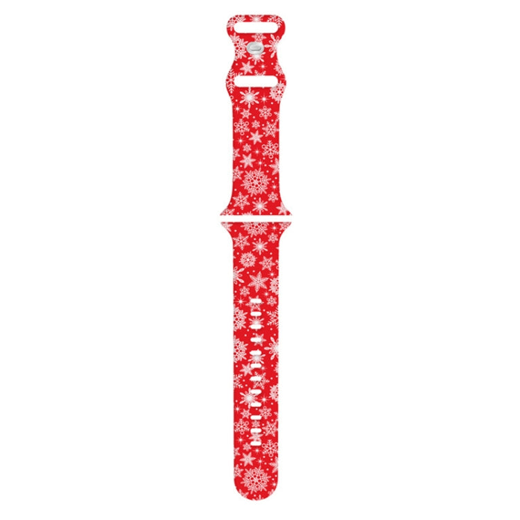 For Apple Watch 42mm / 41mm / 40mm / 38mm Christmas Pattern Silicone Watch Band