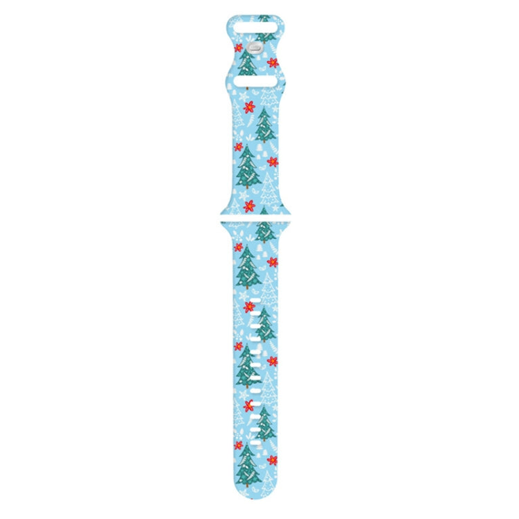 For Apple Watch 42mm / 41mm / 40mm / 38mm Christmas Pattern Silicone Watch Band
