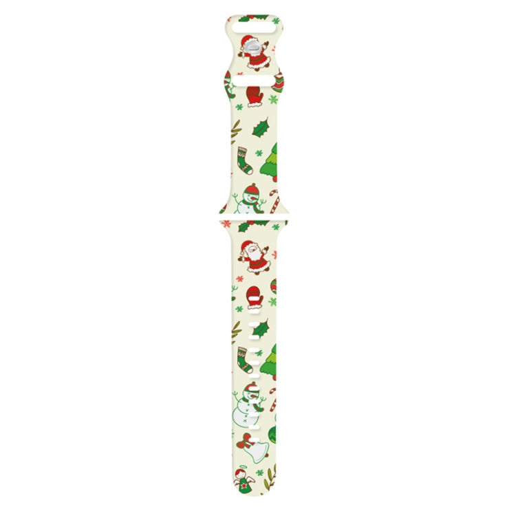 For Apple Watch 42mm / 41mm / 40mm / 38mm Christmas Pattern Silicone Watch Band