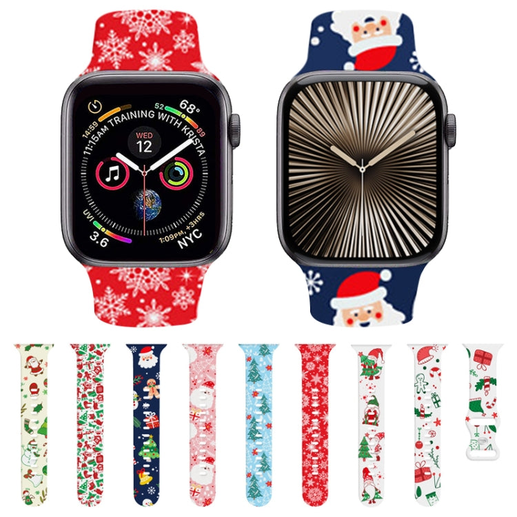 For Apple Watch 42mm / 41mm / 40mm / 38mm Christmas Pattern Silicone Watch Band