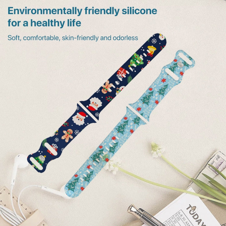 For Apple Watch 42mm / 41mm / 40mm / 38mm Christmas Pattern Silicone Watch Band