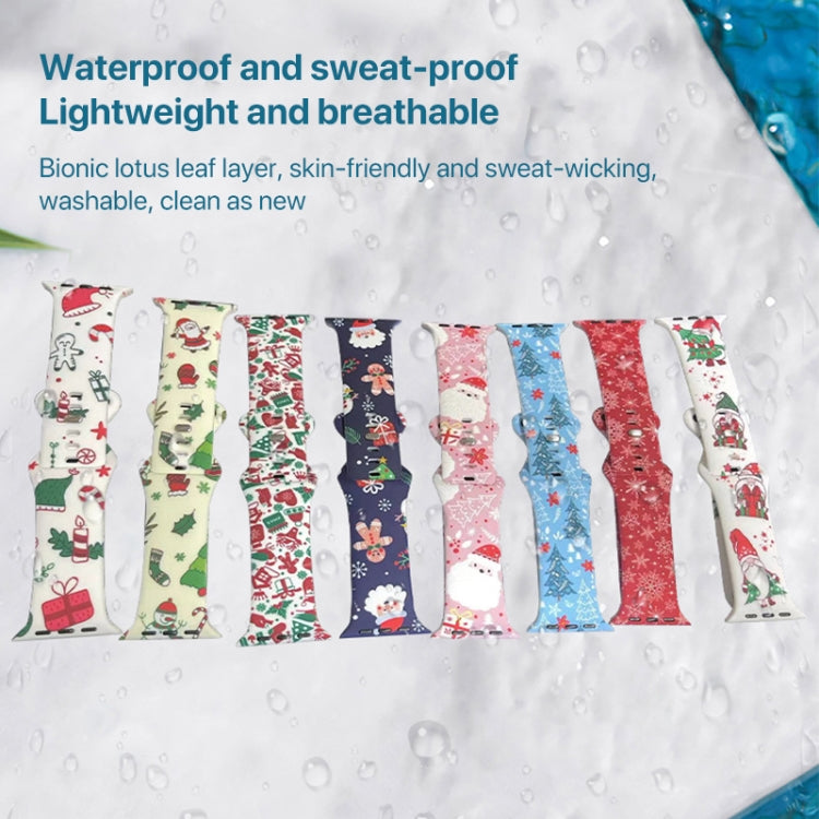 For Apple Watch 42mm / 41mm / 40mm / 38mm Christmas Pattern Silicone Watch Band