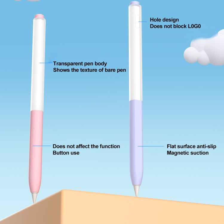 For vivo Pencil 2S / iQOO Pencil2s 2pcs/Set Transparent Jelly Series Stylus Pen Silicone Protective Cover