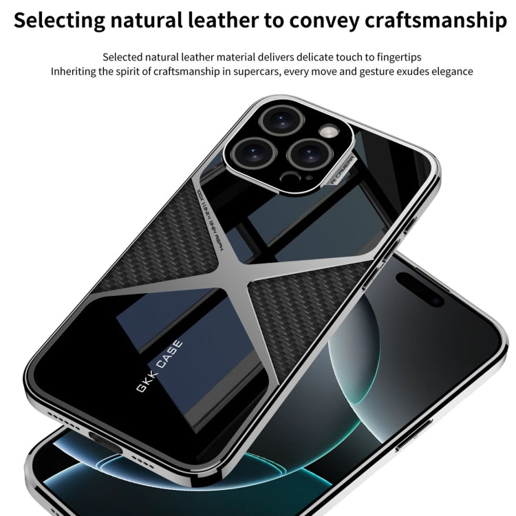 For iPhone 16 Pro GKK Leather Electroplating Supersonic Speed Shockproof Phone Case