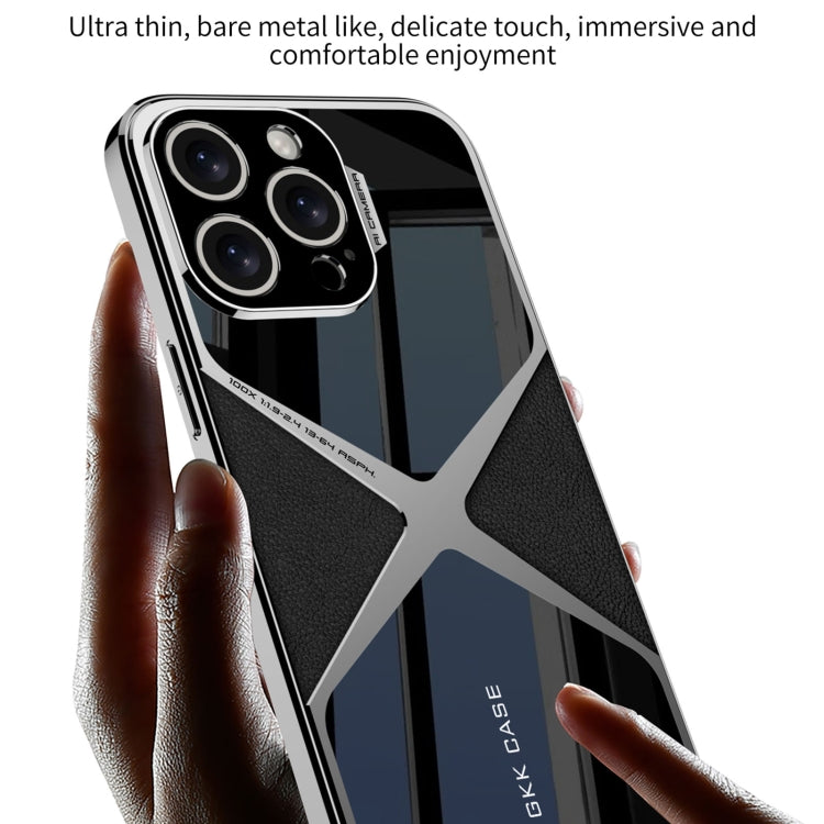 For iPhone 16 Pro GKK Leather Electroplating Supersonic Speed Shockproof Phone Case