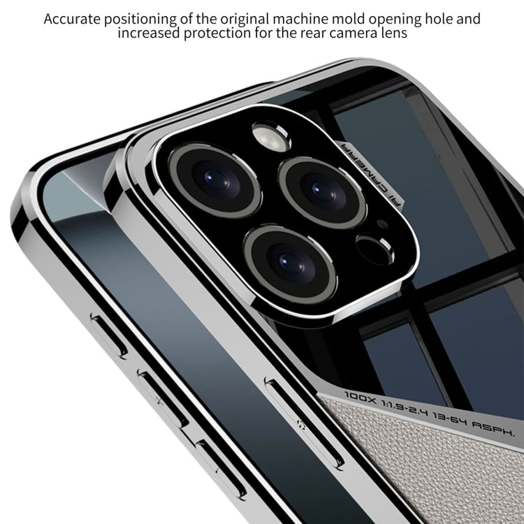 For iPhone 16 Pro Max GKK Leather Electroplating Supersonic Speed Shockproof Phone Case