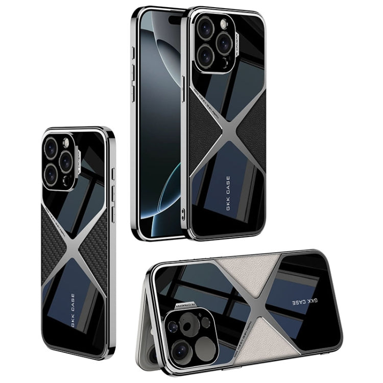 For iPhone 16 Pro Max GKK Leather Electroplating Supersonic Speed Shockproof Phone Case