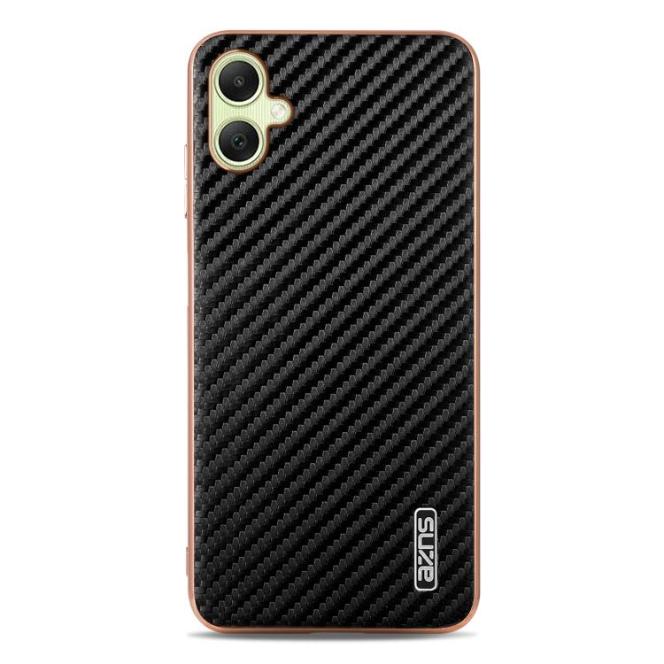 For Samsung Galaxy A06 4G AZNS Electroplated Edge Carbon Fiber Texture Phone Case