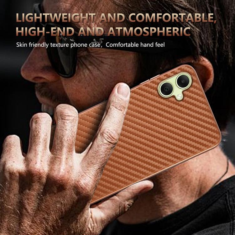 For Samsung Galaxy A06 4G AZNS Electroplated Edge Carbon Fiber Texture Phone Case