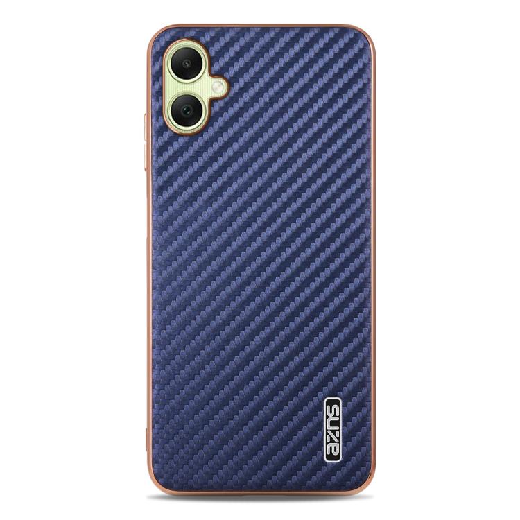 For Samsung Galaxy A06 4G AZNS Electroplated Edge Carbon Fiber Texture Phone Case