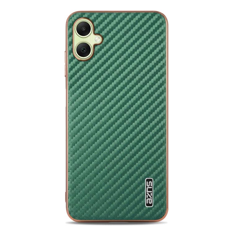For Samsung Galaxy A06 4G AZNS Electroplated Edge Carbon Fiber Texture Phone Case