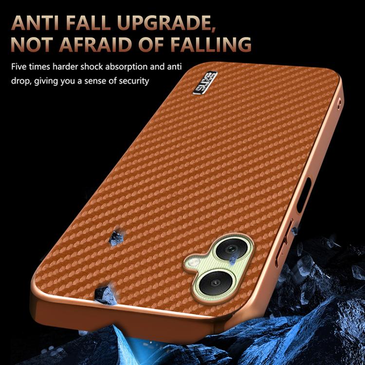 For Samsung Galaxy A06 4G AZNS Electroplated Edge Carbon Fiber Texture Phone Case