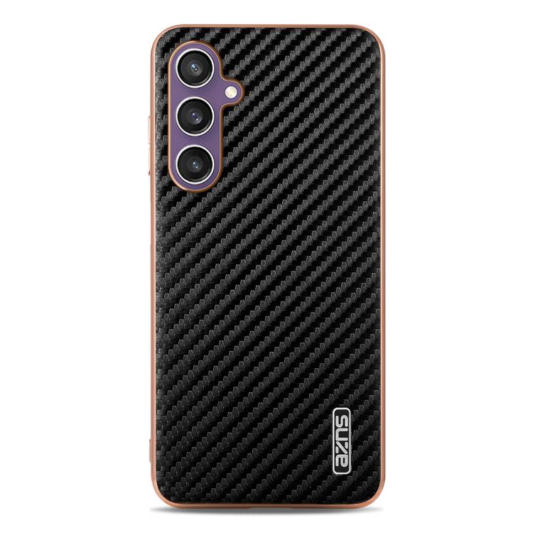 For Samsung Galaxy A16 5G AZNS Electroplated Edge Carbon Fiber Texture Phone Case