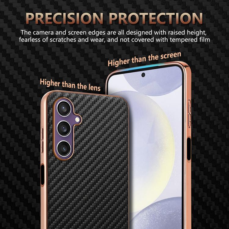 For Samsung Galaxy A16 5G AZNS Electroplated Edge Carbon Fiber Texture Phone Case