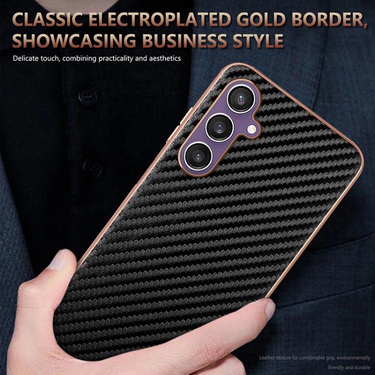 For Samsung Galaxy A16 5G AZNS Electroplated Edge Carbon Fiber Texture Phone Case