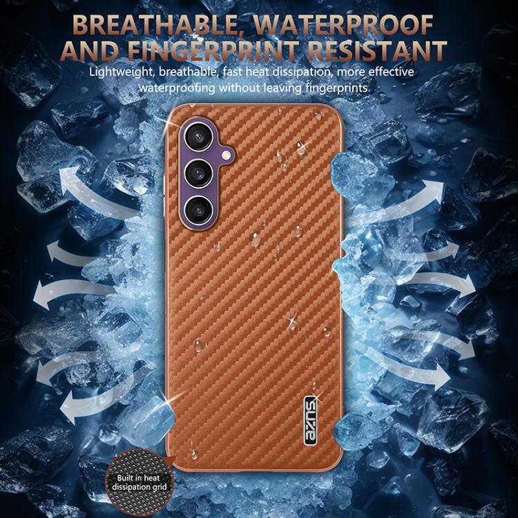 For Samsung Galaxy A16 5G AZNS Electroplated Edge Carbon Fiber Texture Phone Case