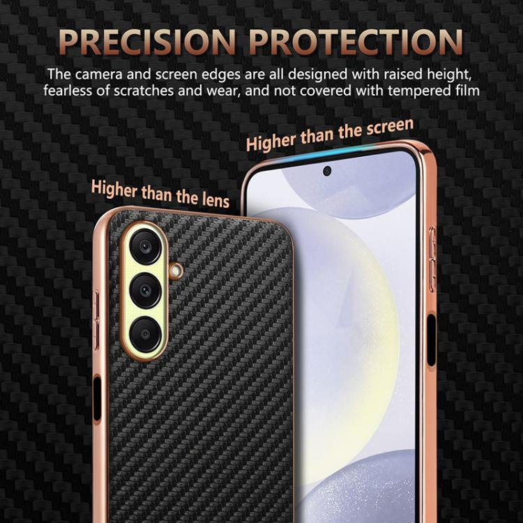 For Samsung Galaxy A26 5G AZNS Electroplated Edge Carbon Fiber Texture Phone Case