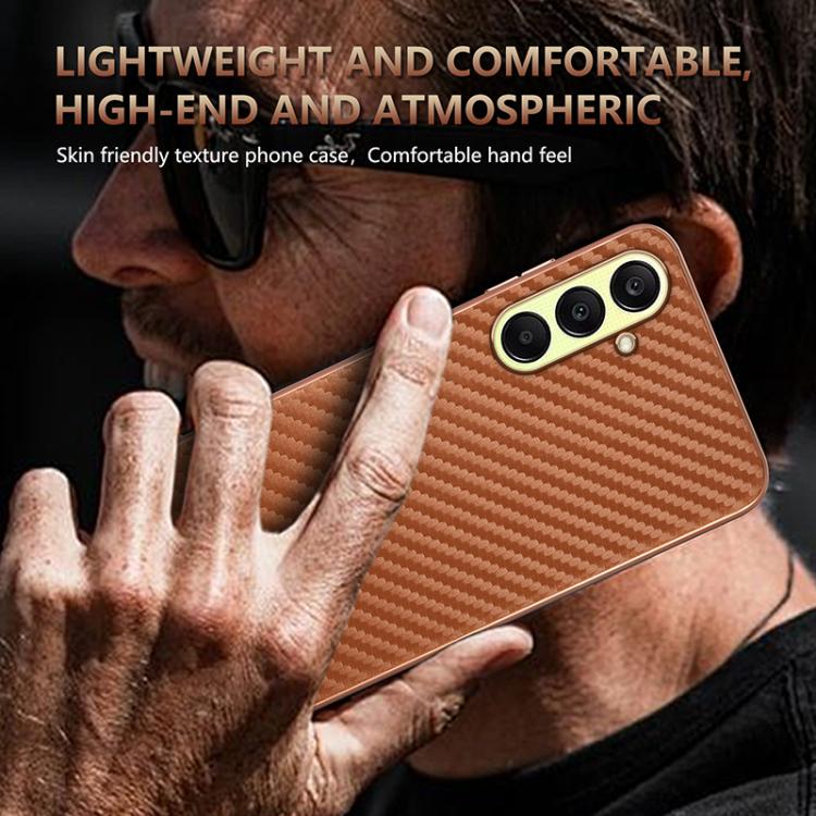 For Samsung Galaxy A26 5G AZNS Electroplated Edge Carbon Fiber Texture Phone Case
