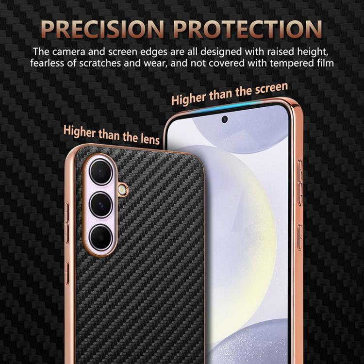 For Samsung Galaxy A56 5G AZNS Electroplated Edge Carbon Fiber Texture Phone Case