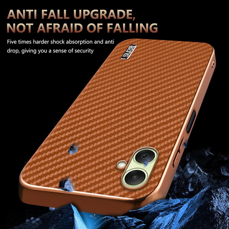 For Samsung Galaxy A07 4G AZNS Electroplated Edge Carbon Fiber Texture Phone Case