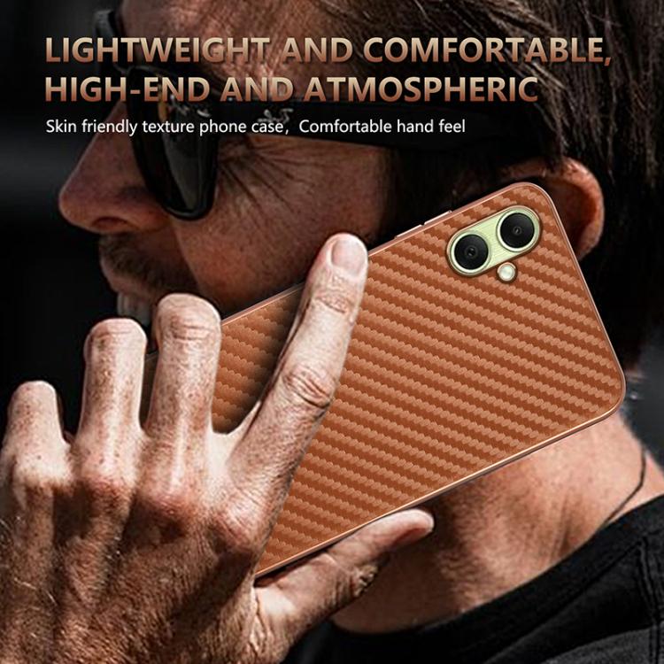 For Samsung Galaxy A07 4G AZNS Electroplated Edge Carbon Fiber Texture Phone Case