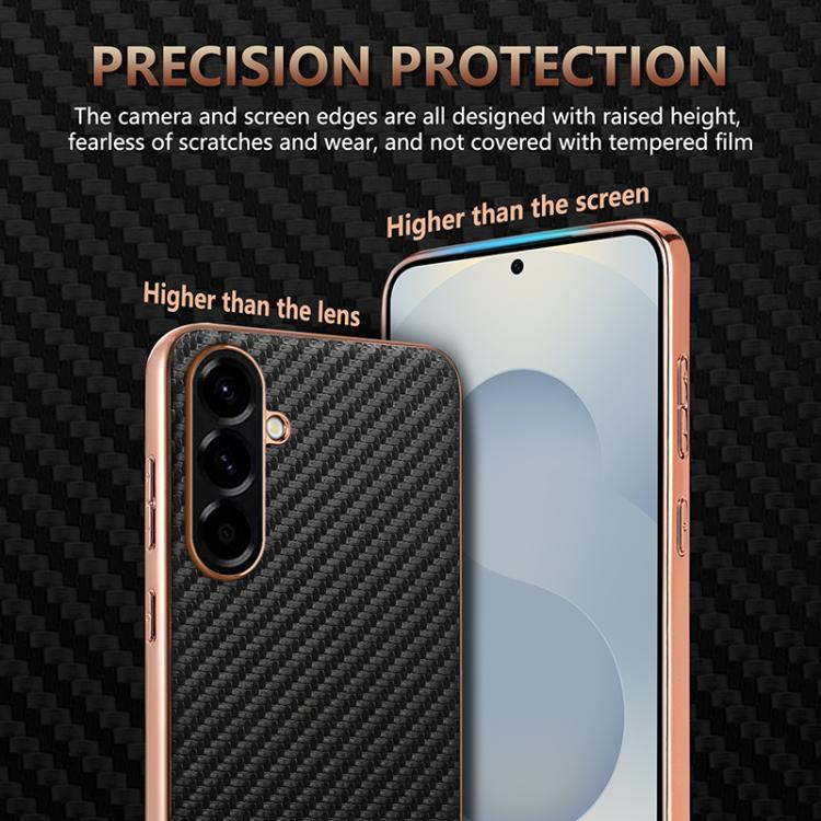 For Samsung Galaxy A37 5G AZNS Electroplated Edge Carbon Fiber Texture Phone Case